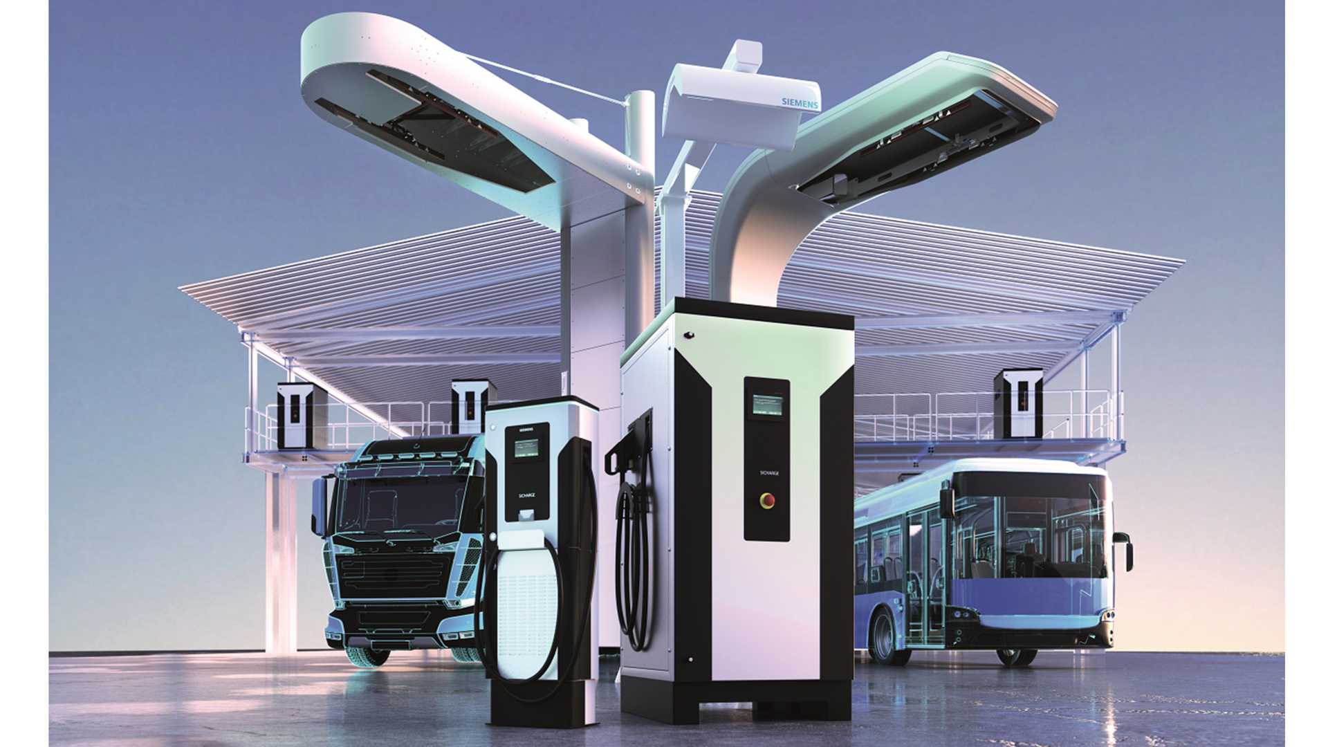 زیمنس ، دپو ، ایستگاه شارژ ، پنل‌های سقفی ، زیرساخت